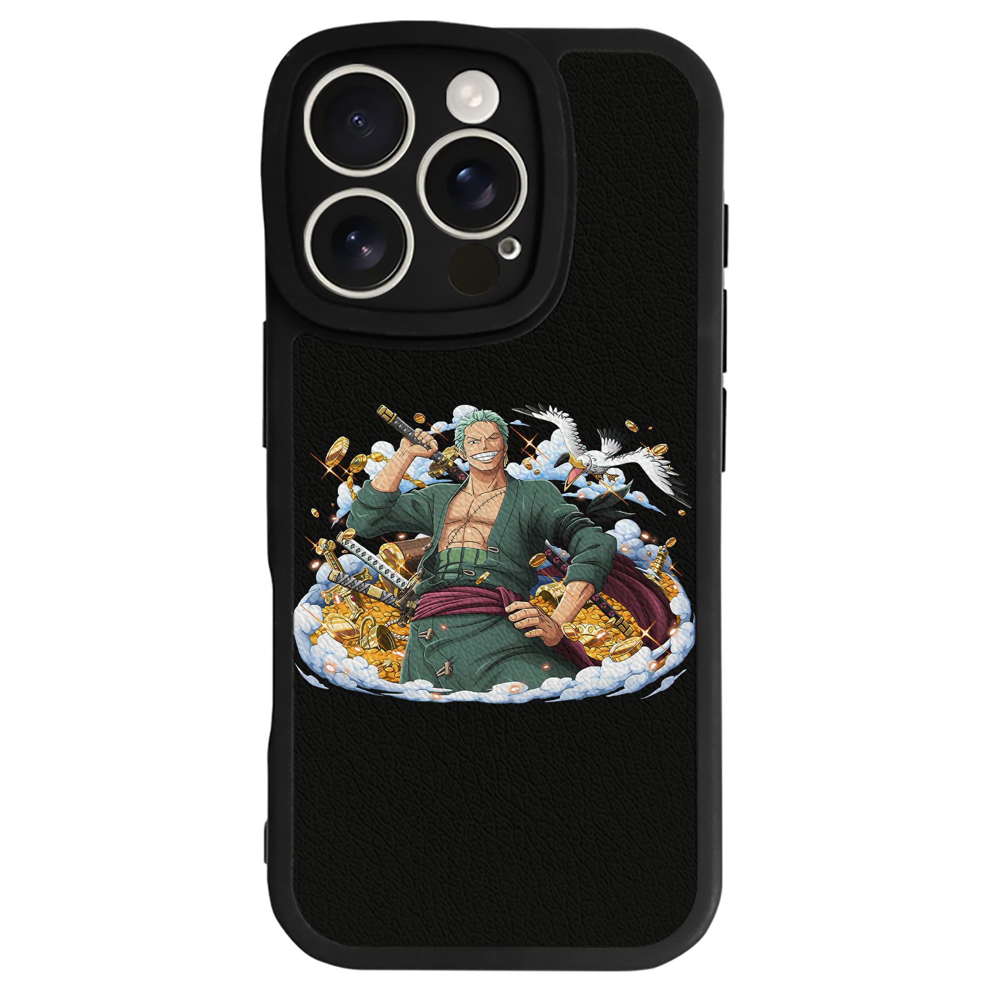 （画像用） ワンピース ロロノア・ゾロ ONE PIECE Roronoa Zoro 【iPhone 16シリーズ対応】シリコンスマホケース（レザー調） 材質：シリコン
